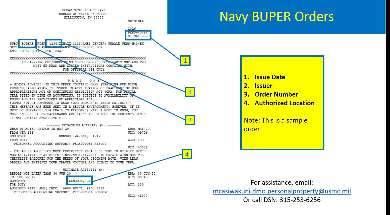 Navy Order example